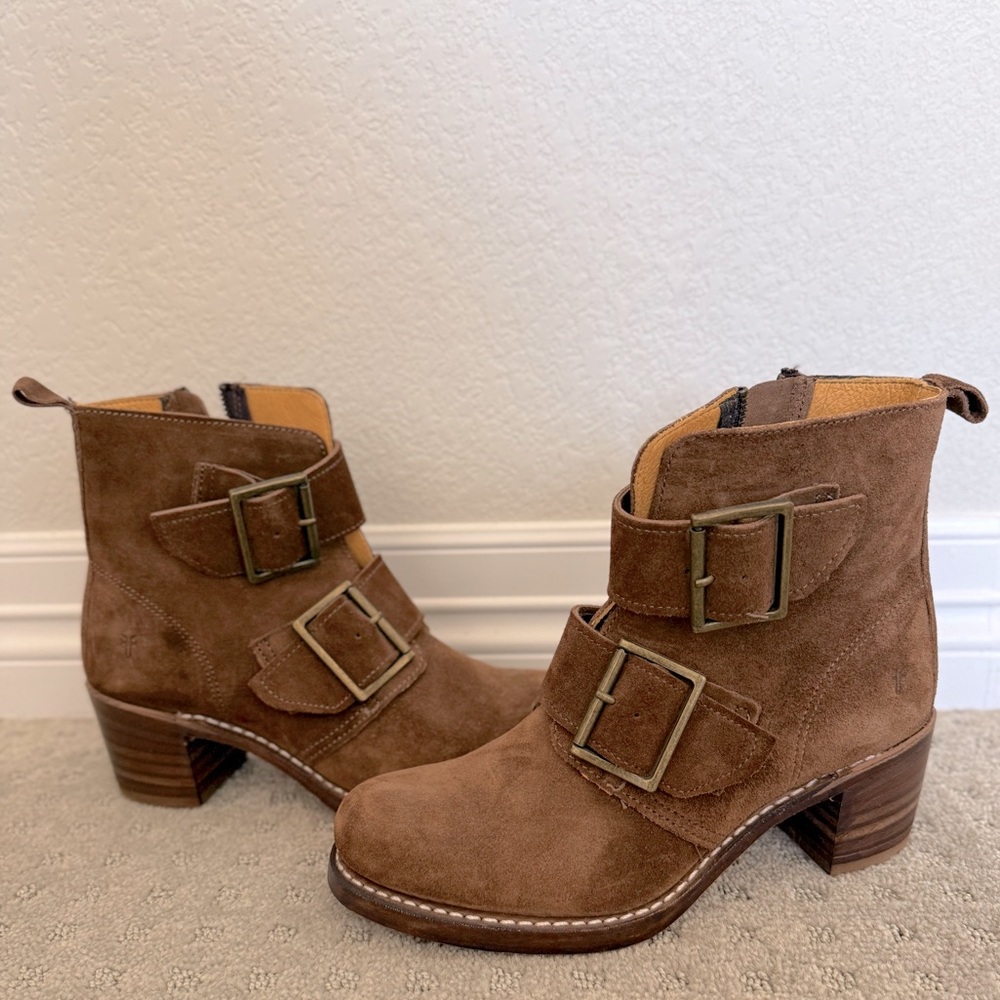 Brand new Frye Suede Heeled Boots